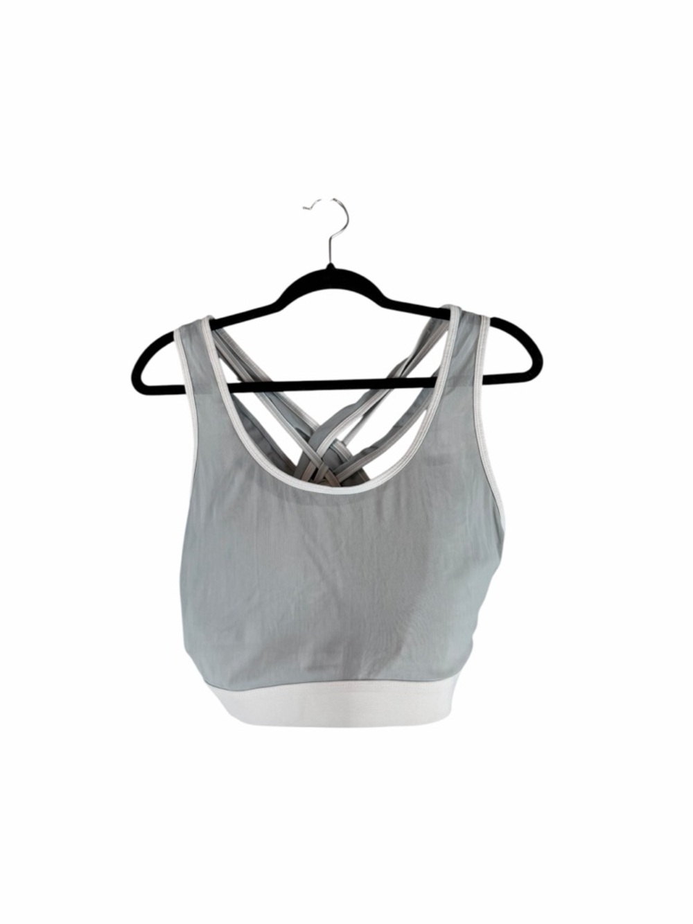 Fabletics Grey White Strappy Crisscross Sports Bra Size 1X